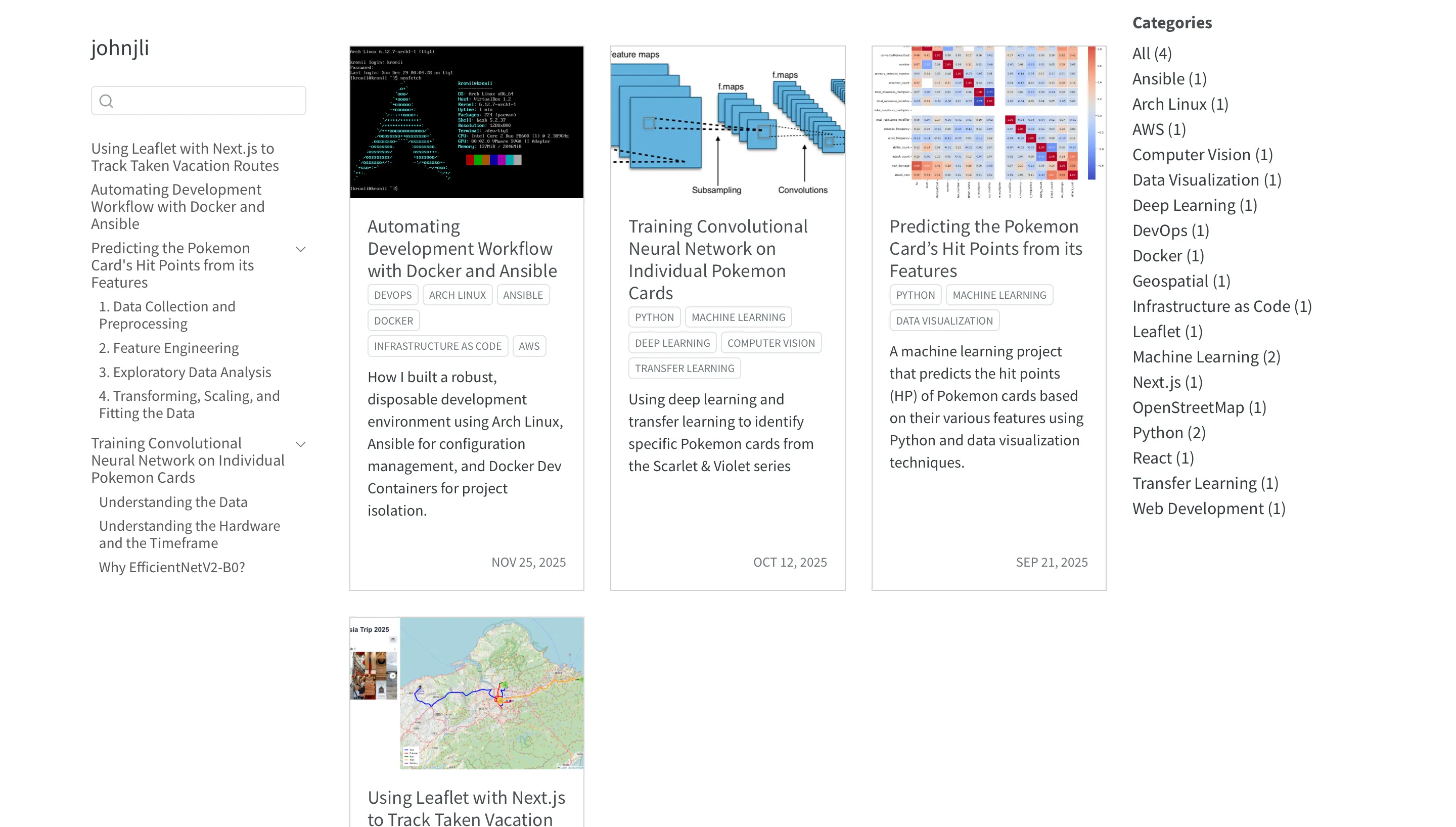 Old projects page